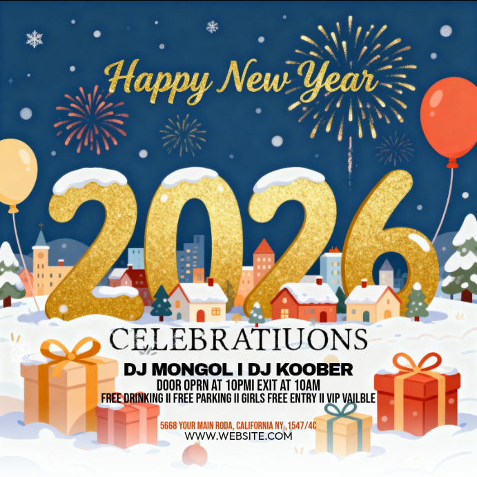 Plantilla de Maximalist Happy New Year Instagram Post | PosterMyWall