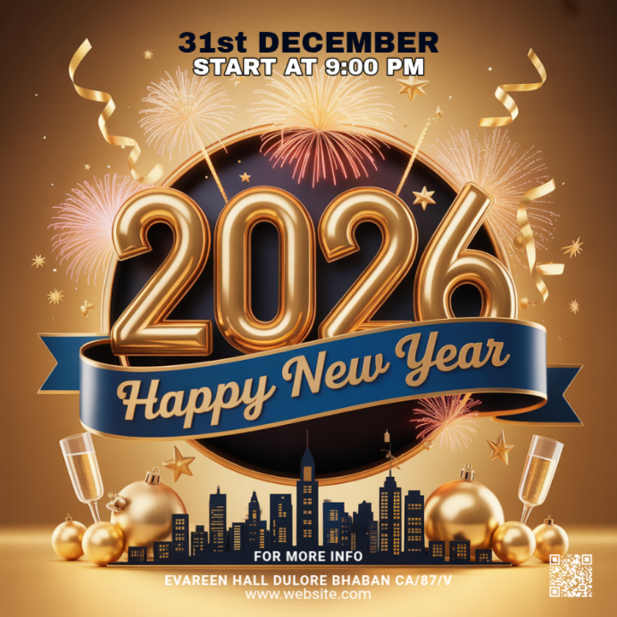 Maximalist Happy New Year Instagram Post Template | PosterMyWall