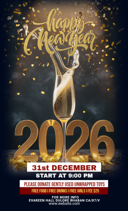 Maximalist Happy New Year Us Legal Template | PosterMyWall