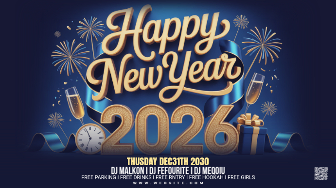 Copy of Maximalist Happy New Year Youtube Thumbnail | PosterMyWall