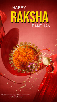 Maximalist Happy Raksha Bandhan Day Flyers  Instagram Story template