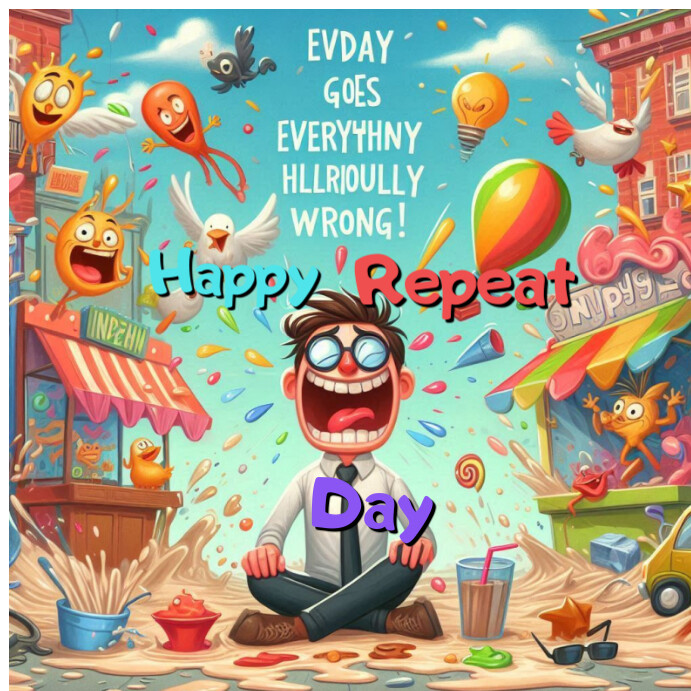 Maximalist Happy Repeat Day  Instagram Post template
