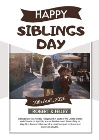 Branco Maximalist Happy Siblings Day A5 A5 Template