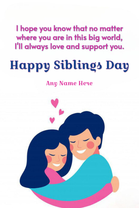 Maximalist Happy Siblings Day Pinterest Graphic template