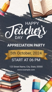 Maximalist Happy Teacher's Day Invitation Instagram Story template