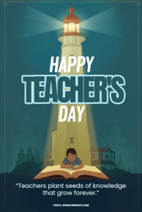 Maximalist Happy Teacher's Day Banner 4' × 6' template