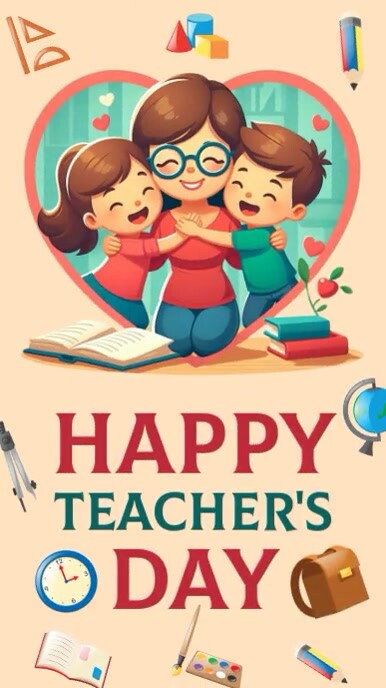 Maximalist Happy Teacher's Day Instagram Stor template