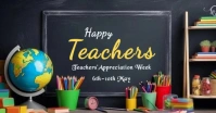 Maximalist Happy Teacher Appreciation Week  Facebook Shared Image template