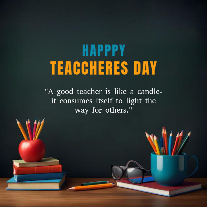 Maximalist Happy Teachers Day Instagram Post template