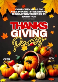 Maximalist Happy Thanksgiving Party A2 template