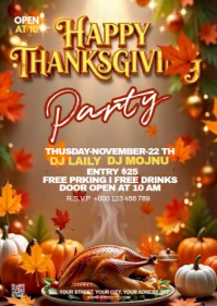 Jingga Thanksgiving Party A6 Template