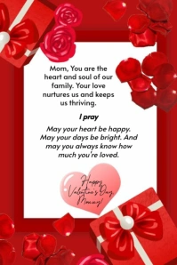 Maximalist Happy Valentine's Day Mom Pinterest Graphic template