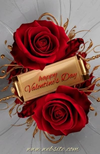 Maximalist Happy Valentine's Day Celebration  Half Page Wide Media Página Ancho template