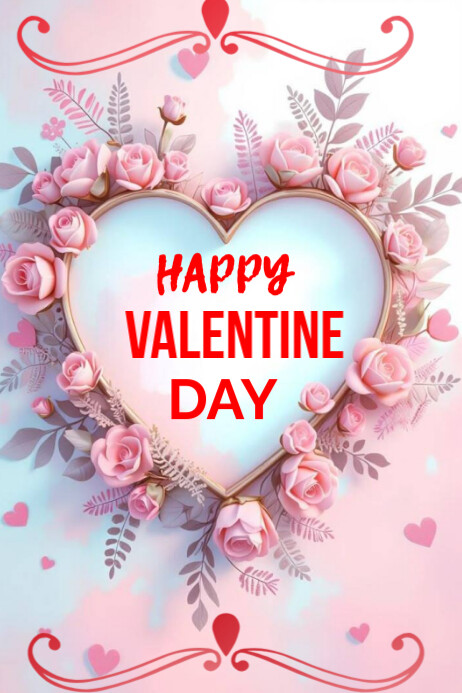 Maximalist Happy Valentine Day Poster Template | PosterMyWall