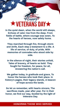 Maximalist Happy Veterans Day Spoken Words Template Design Whatsapp Status Isimo se-WhatsApp