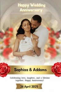 Maximalist Happy Wedding Anniversary Flyer Design  Pinterest Graphic template