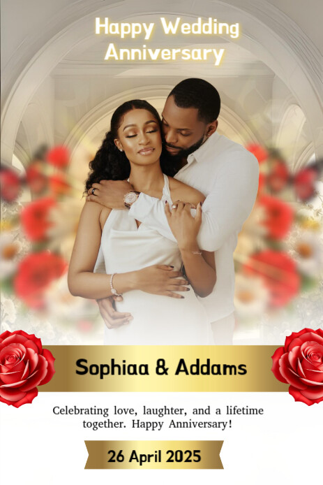Maximalist Happy Wedding Anniversary Flyer Design  Pinterest Graphic template