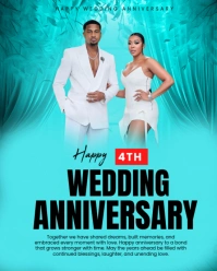 Maximalist Happy Wedding Anniversary  Instagram Portrait template