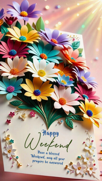 Maximalist Happy Weekend  Whatsapp Status template