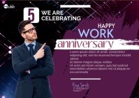 Maximalist Happy Work Anniversary Postcard Postal template