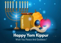 Maximalist Happy Yom Kippur  Postcard Pocztówka template