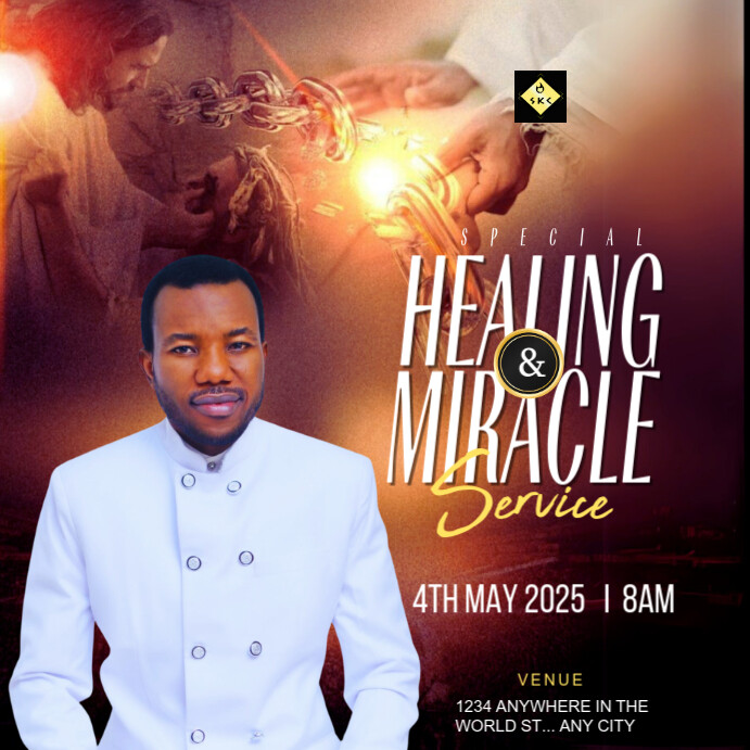 Maximalist Healing And Miracle Service Instagram Post template