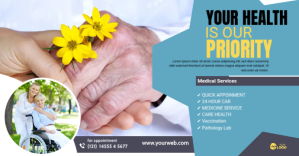 Blue Medical Services Promotion Facebook Event Cover Template