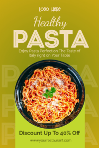 Maximalist Healthy Pasta  Poster 海报 template