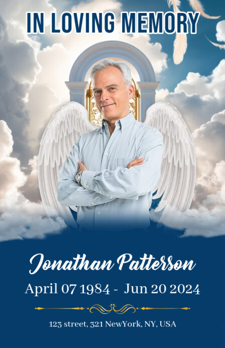 Maximalist Heaven Funeral Program Tabloid template