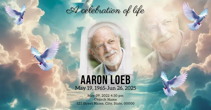 Maximalist Heavenly Sky And Dove Funeral Face Facebook Gedeelde Prent template