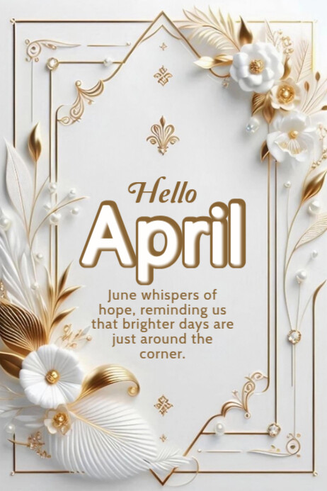 Maximalist Hello April Banner 4' × 6' Template | PosterMyWall
