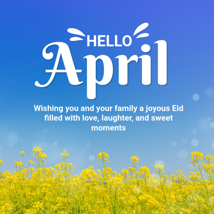 Maximalist Hello April And Bright Days Ahead Instagram Post Template ...