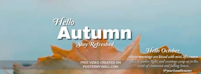 Maximalist Hello Autumn Facebook Cover Photo Template | PosterMyWall