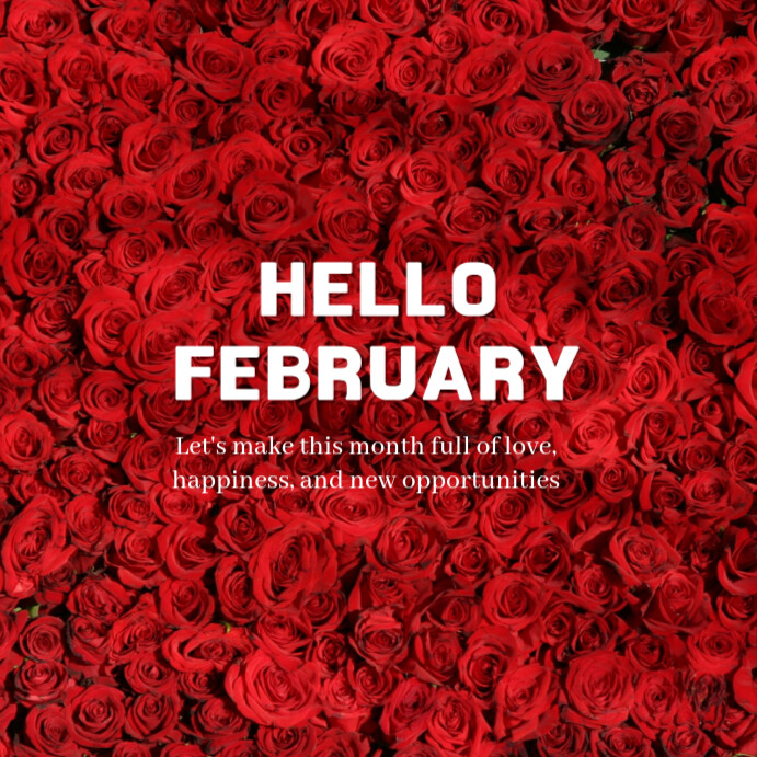 February Posts Maximalist Hello February Instagram Post Template | PosterMyWall