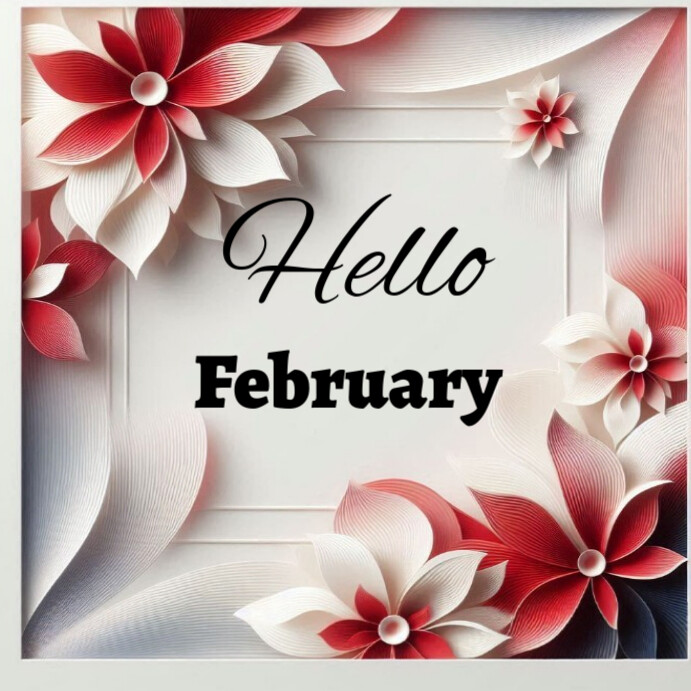 Maximalist Hello February Instagram Post Template | PosterMyWall