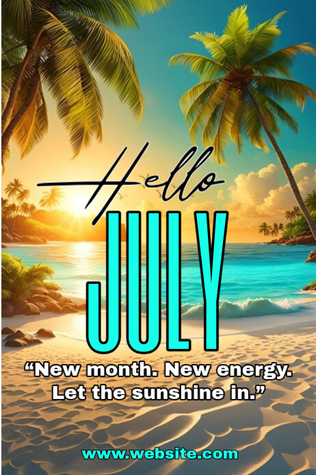 Plantilla de Maximalist Hello July Poster | PosterMyWall