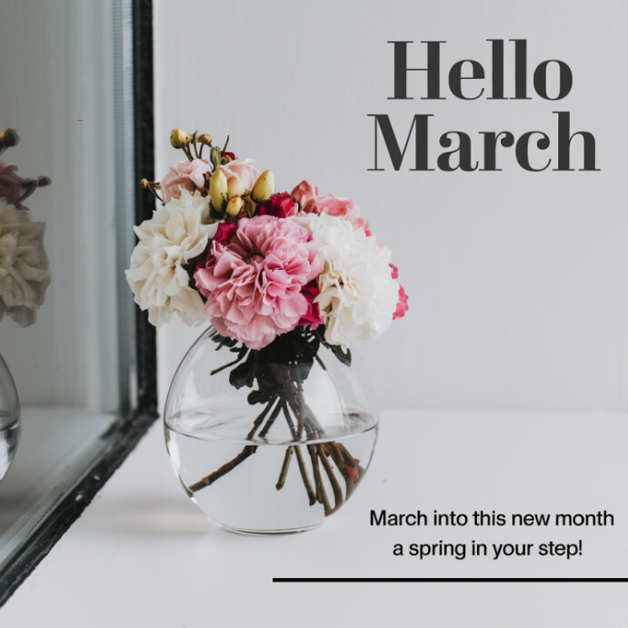 Hello March Posts Copy of Maximalist Hello March Instagram Post | PosterMyWall