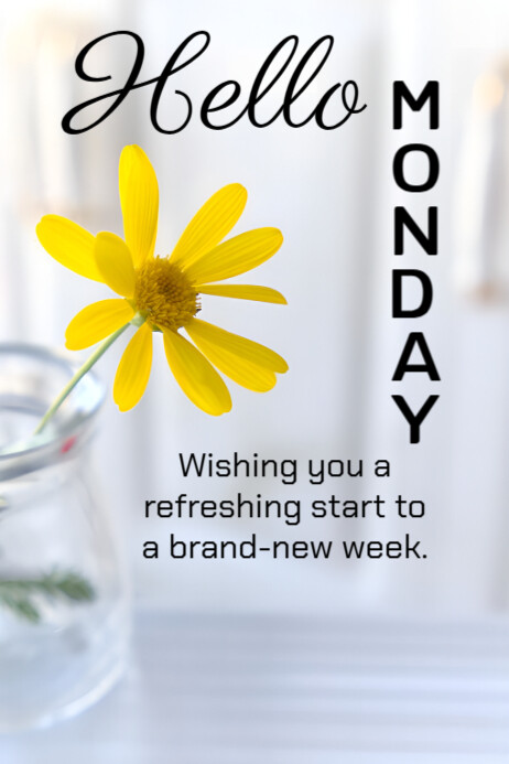 Maximalist Hello Monday Poster template
