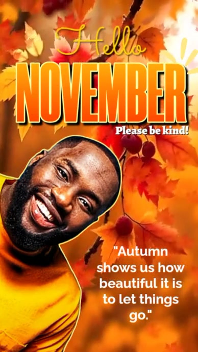 Maximalist Hello November Autumn  Digital Display (9:16) template