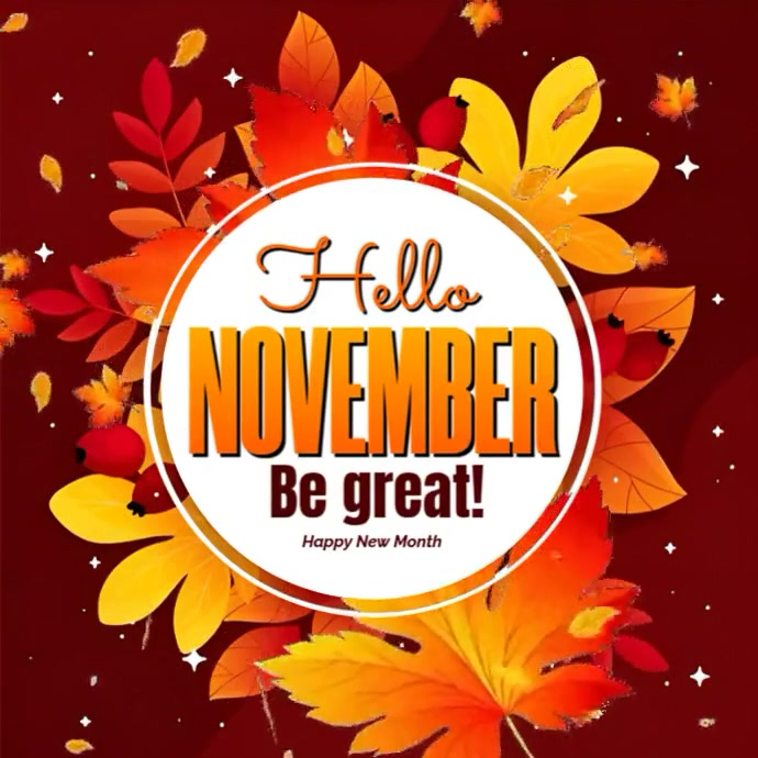 Maximalist Hello November New Month Inspirational Instagram Post ...