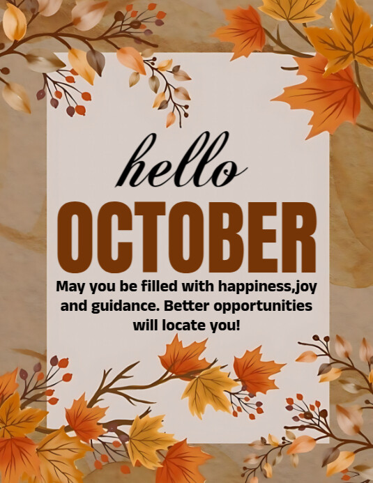 Maximalist Hello October Flyer Flyer (us Letter) Template | PosterMyWall