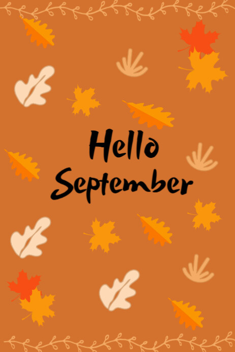 Maximalist Hello September  Poster template