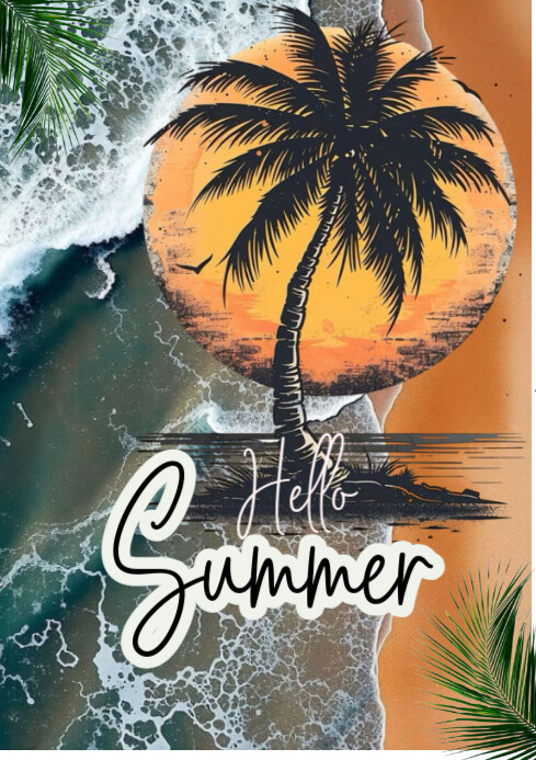Maximalist Hello Summer A4 template