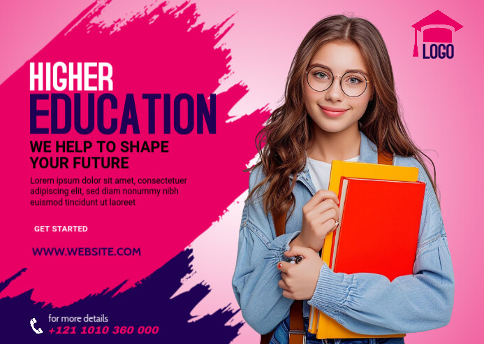 Maximalist Higher Education Ad Template Postcard ไปรษณียบัตร