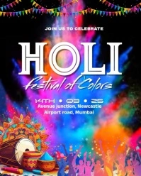 Maximalist Holi Festival Celebration  Instagram Portrait template