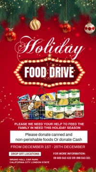 Maximalist Holiday Food Drive Template Design Instagram Story