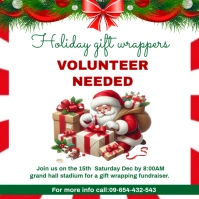 Maximalist Holiday Gift Wrapping Volunteers Needed Instagram Post template