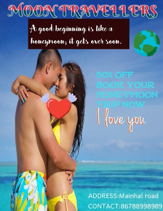 Maximalist Honeymoon Flyer Template Flyer (us Letter)