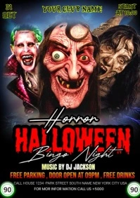 Maximalist Horror Halloween Bingo Night A4 template