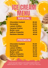 Maximalist Ice Cream Menu A6 template